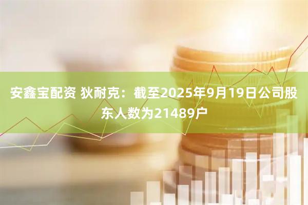 安鑫宝配资 狄耐克：截至2025年9月19日公司股东人数为21489户